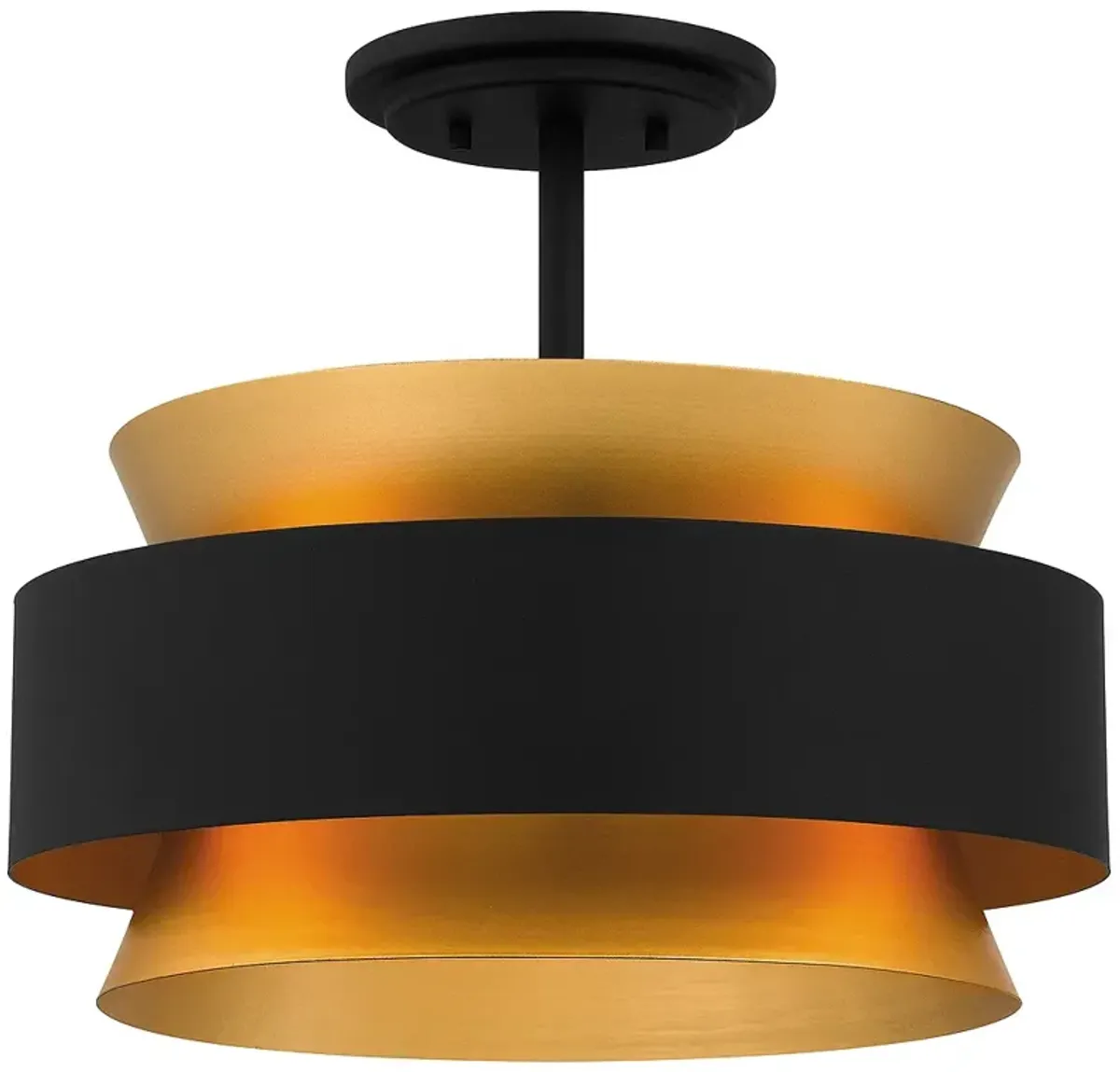 Hagley 3-Light Earth Black Semi-Flush Mount