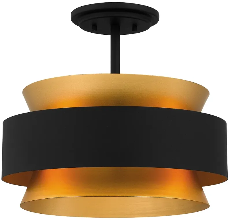 Hagley 3-Light Earth Black Semi-Flush Mount