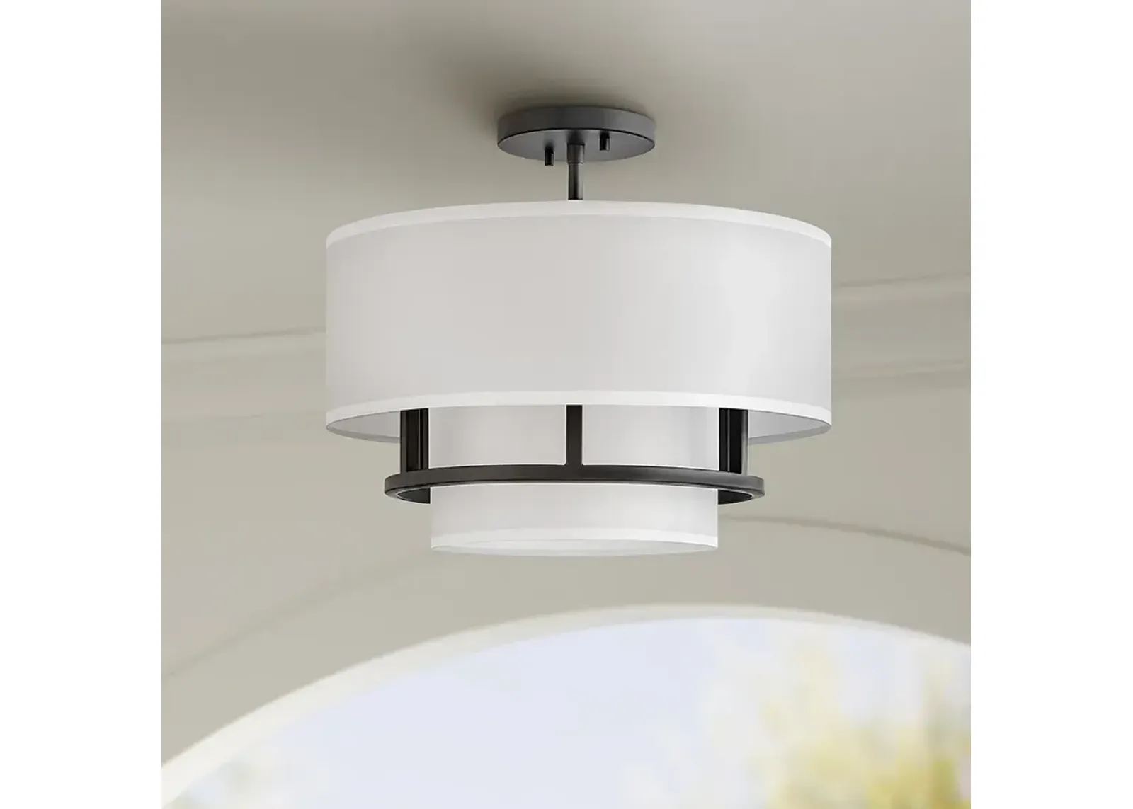 Hinkley Graham 16" Wide Black 3 Light Ceiling Light