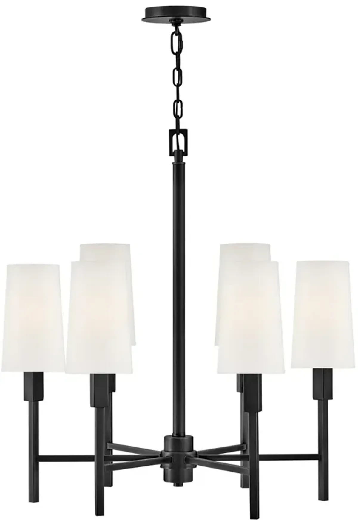 Hinkley Fenwick 28" Wide 6-Light Black Finish Shade Chandelier