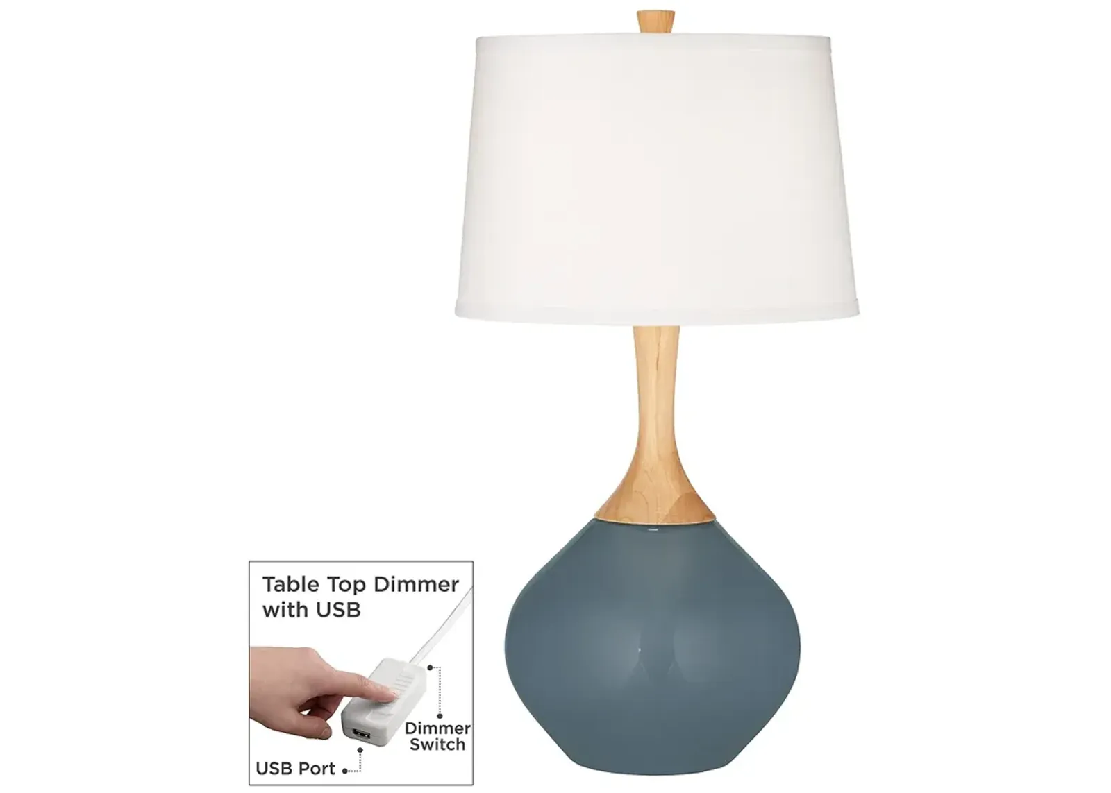 Smoky Blue Wexler Table Lamp with Dimmer