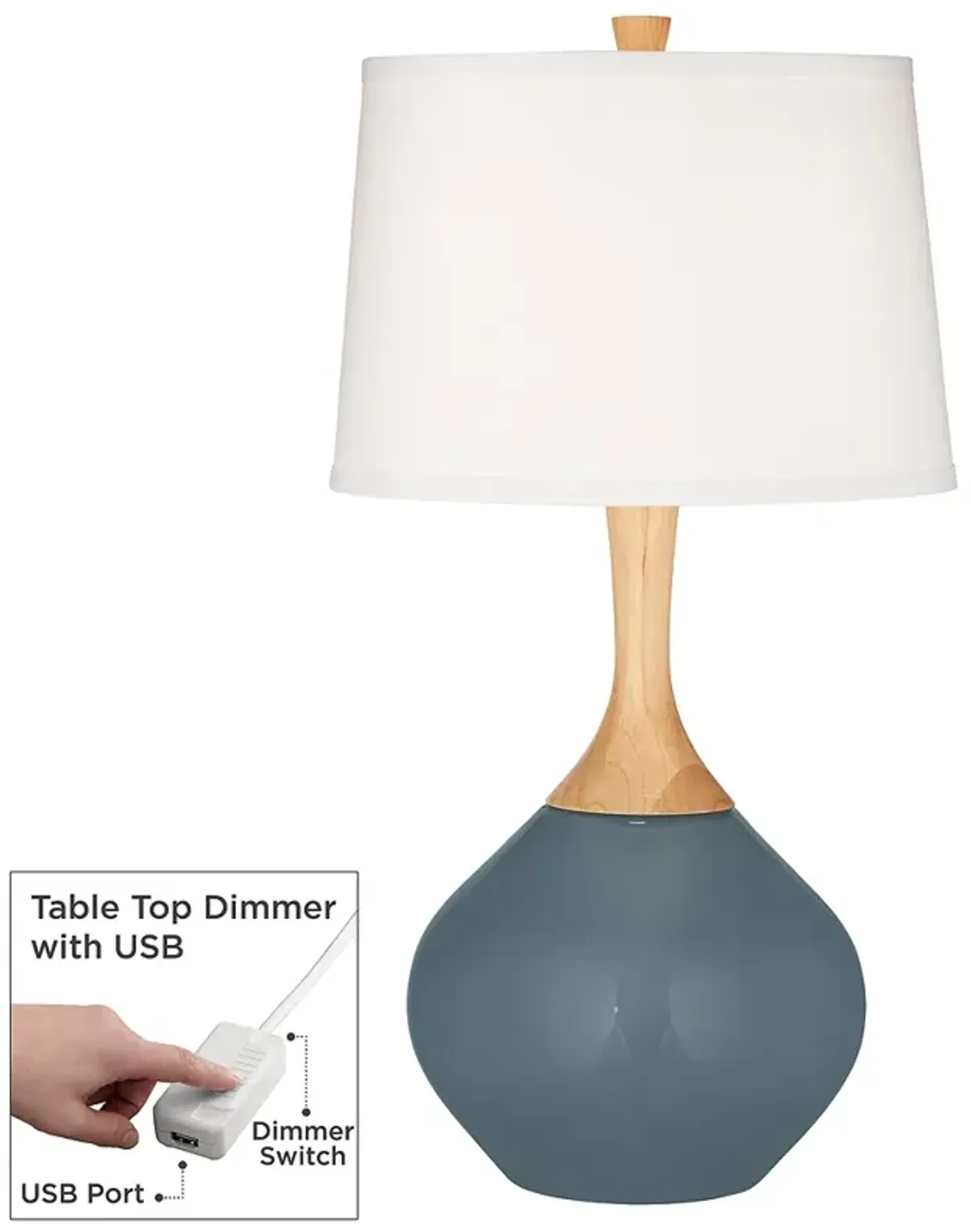 Smoky Blue Wexler Table Lamp with Dimmer