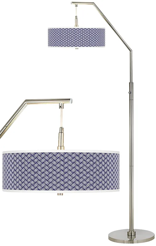 Color Weave Giclee Shade Arc Floor Lamp