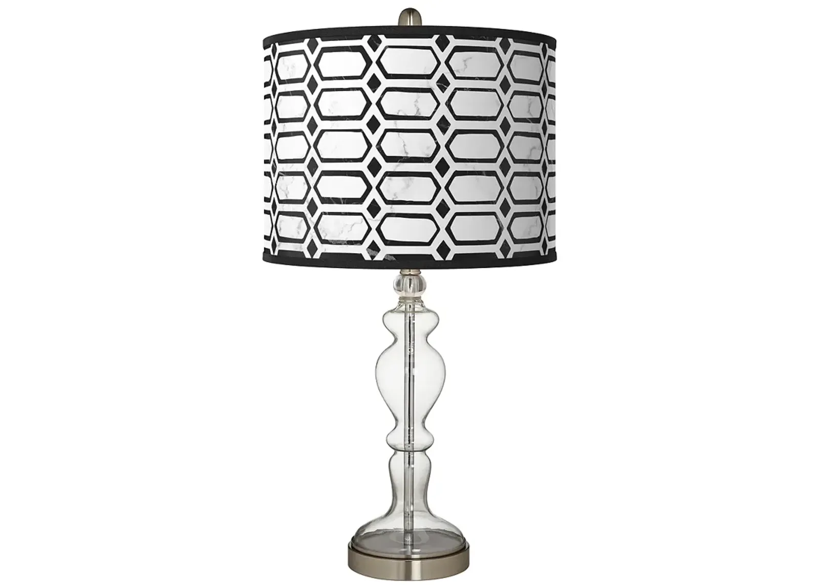 Rhombi Giclee Apothecary Clear Glass Table Lamp