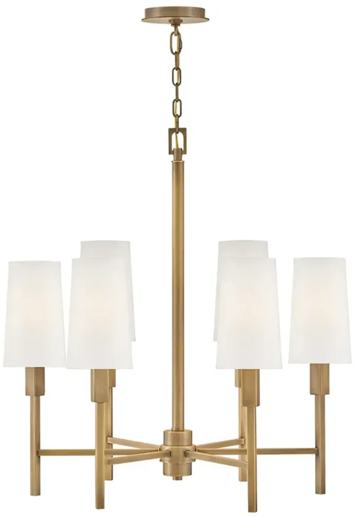 Hinkley Fenwick 28" Wide Heritage Brass 6-Light Chandelier
