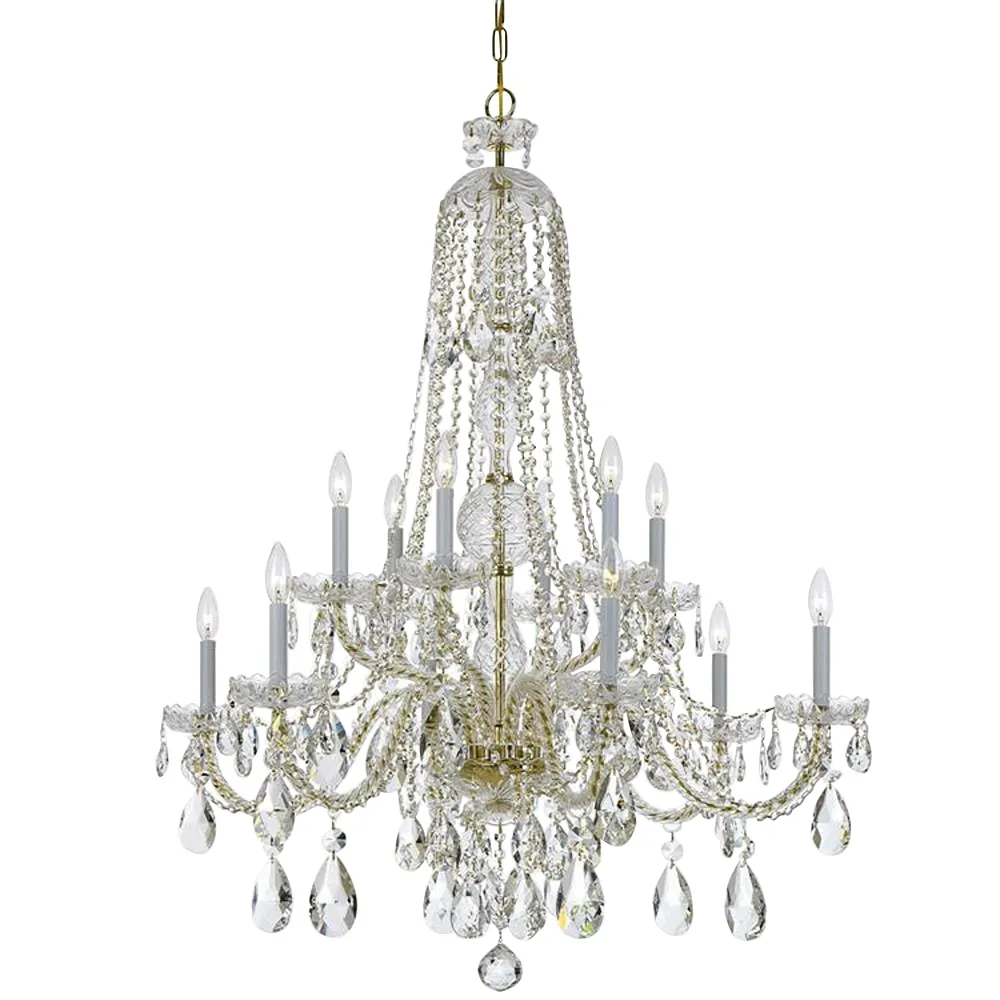 Crystorama Traditional Crystal 37 1/2"W Brass Crystal Chandelier