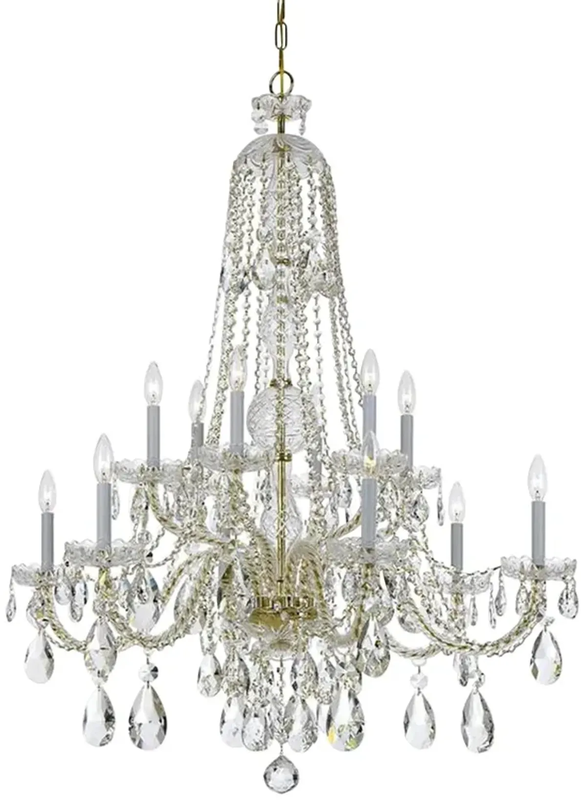 Crystorama Traditional Crystal 37 1/2"W Brass Crystal Chandelier