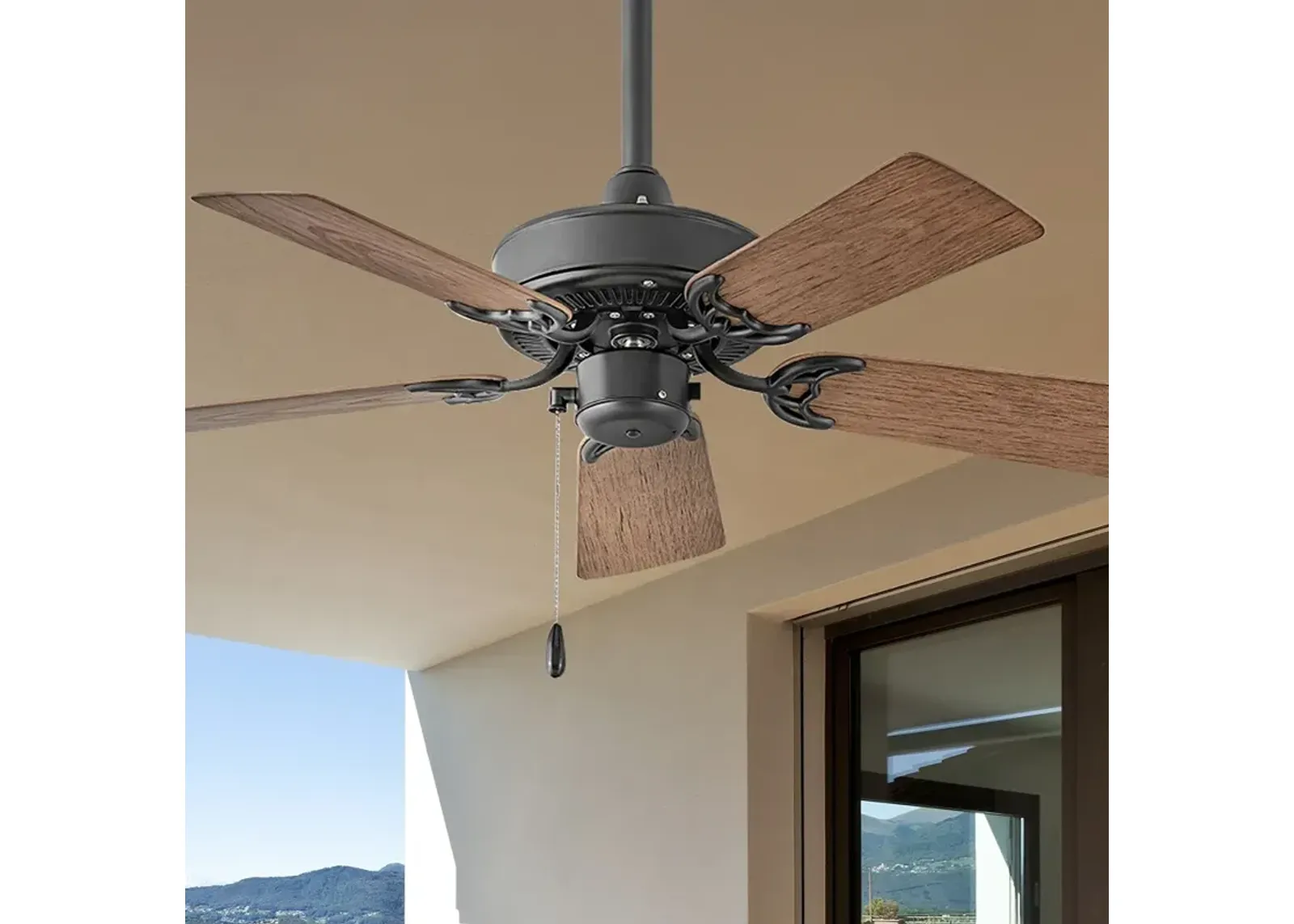 36" Hinkley Cabana Matte Black Ceiling Fan