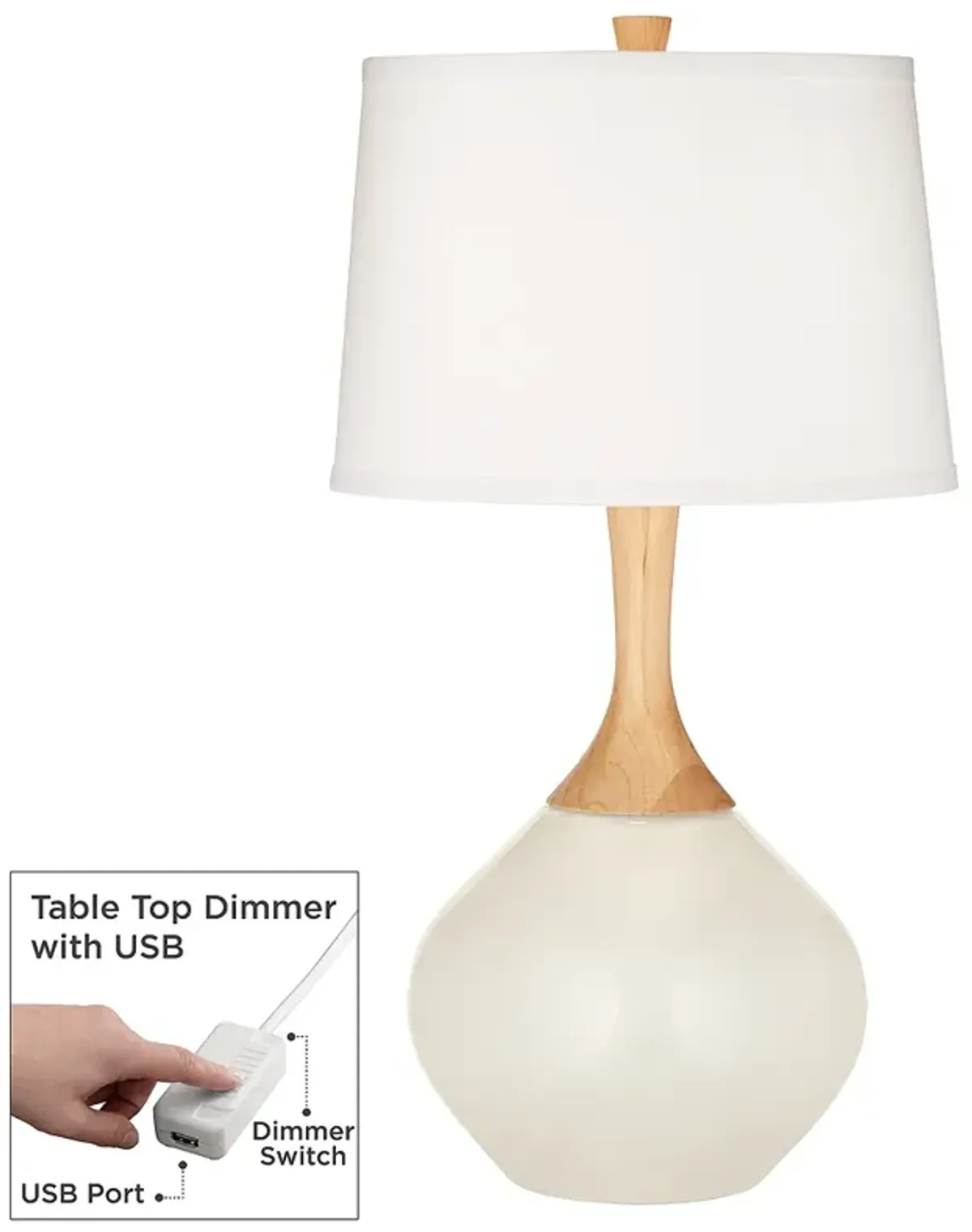 West Highland White Wexler Table Lamp with Dimmer