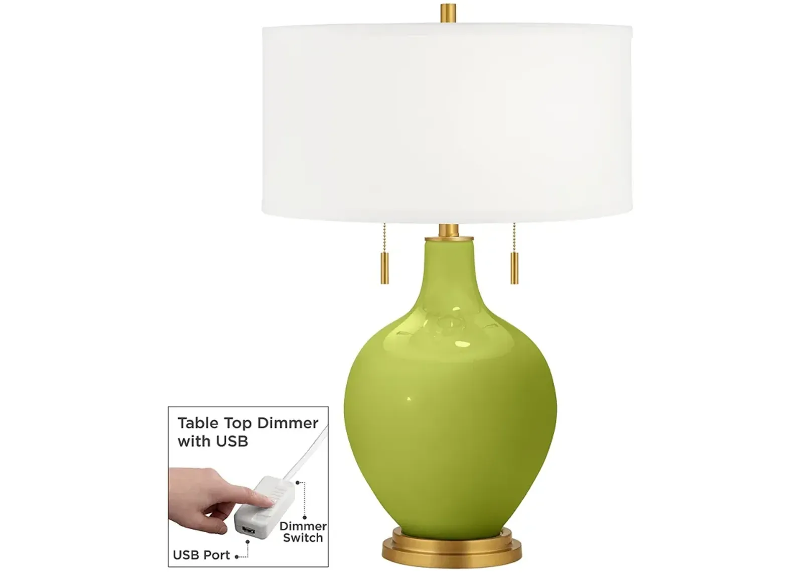 Parakeet Toby Brass Accents Table Lamp with Dimmer