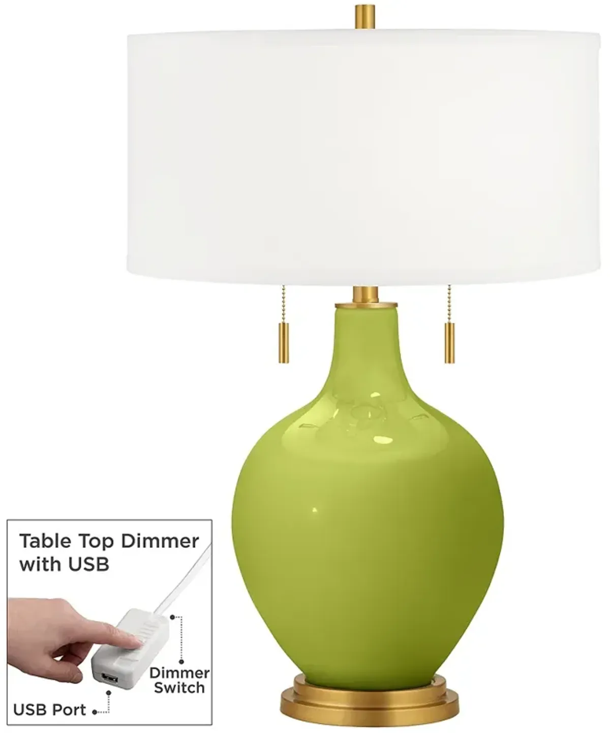 Parakeet Toby Brass Accents Table Lamp with Dimmer