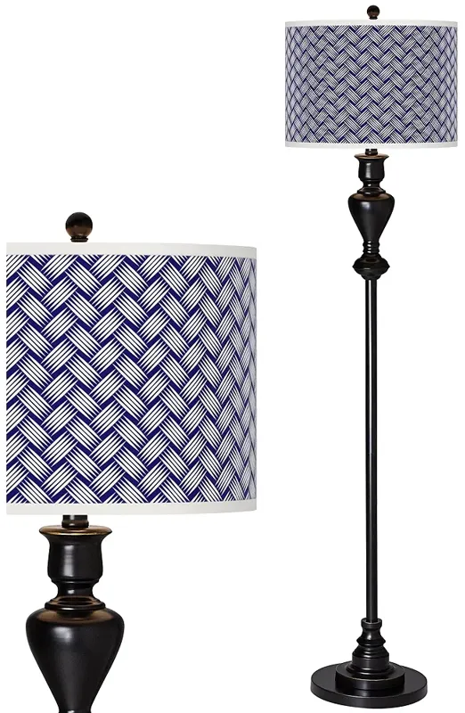 Color Weave Giclee Glow Black Bronze Floor Lamp