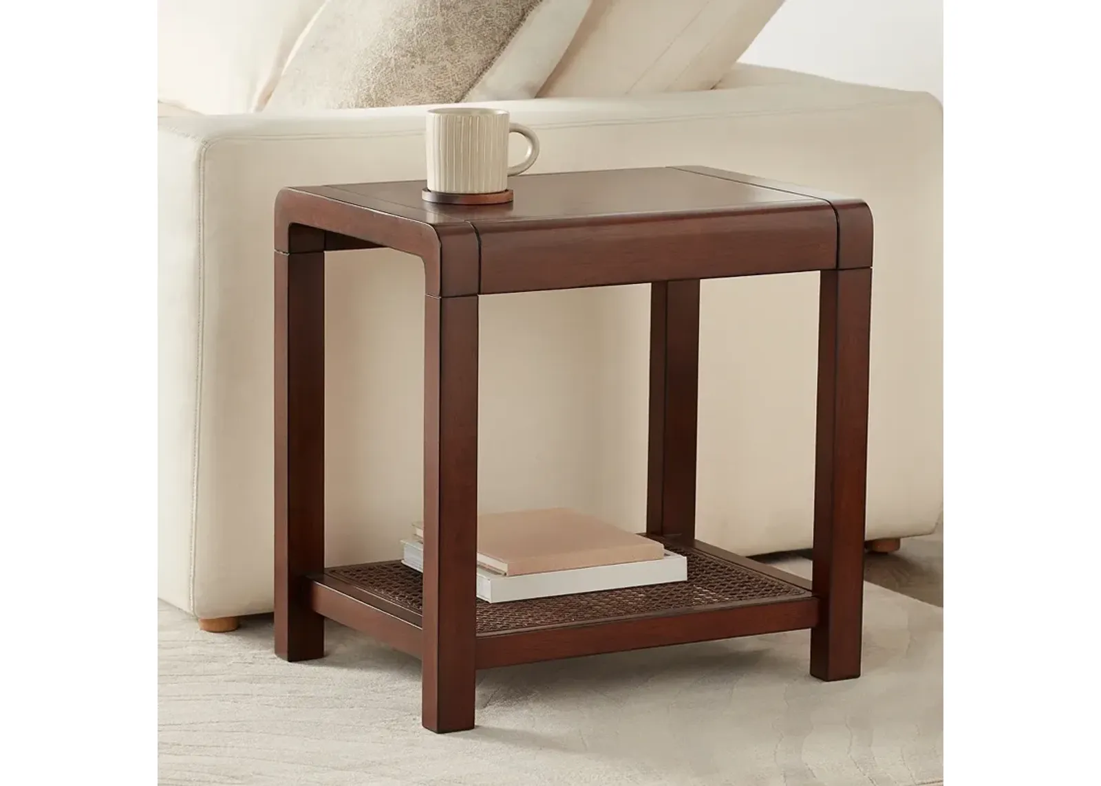 Powell 22" Wide Brown Wood Side Table