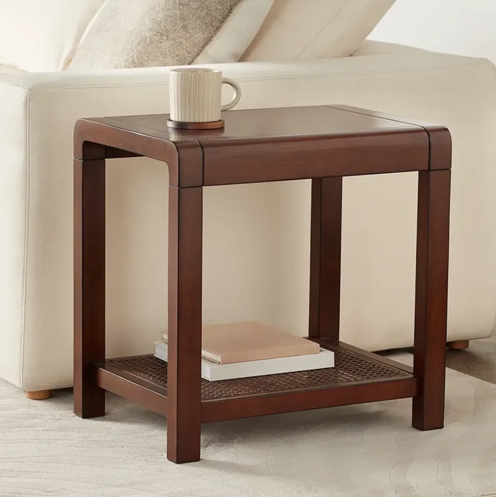 Powell 22" Wide Brown Wood Side Table