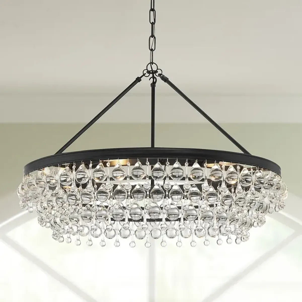 Crystorama Calypso 30" Wide Matte Black Chandelier