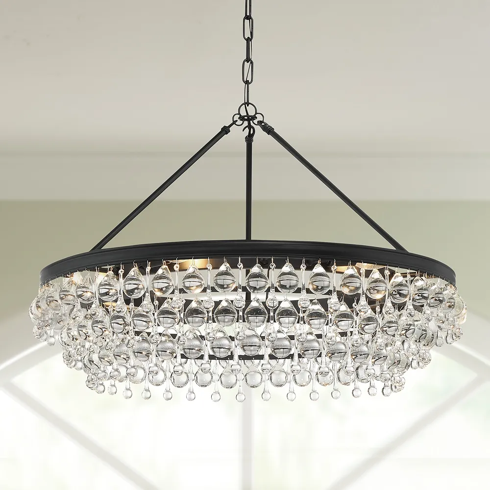 Calypso 6 Light Matte Black Chandelier