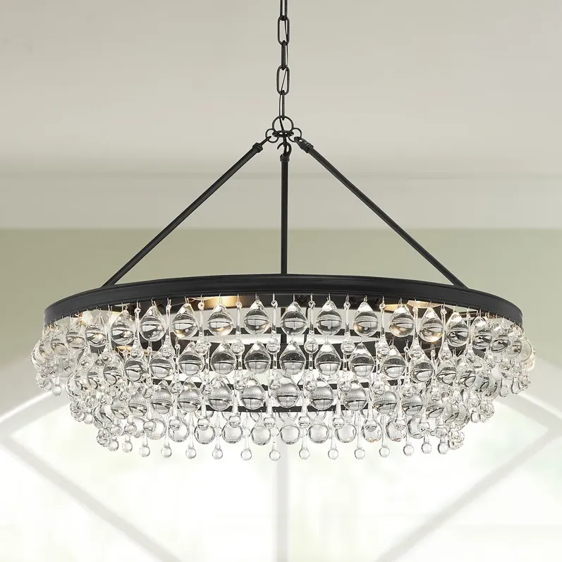 Calypso 6 Light Matte Black Chandelier