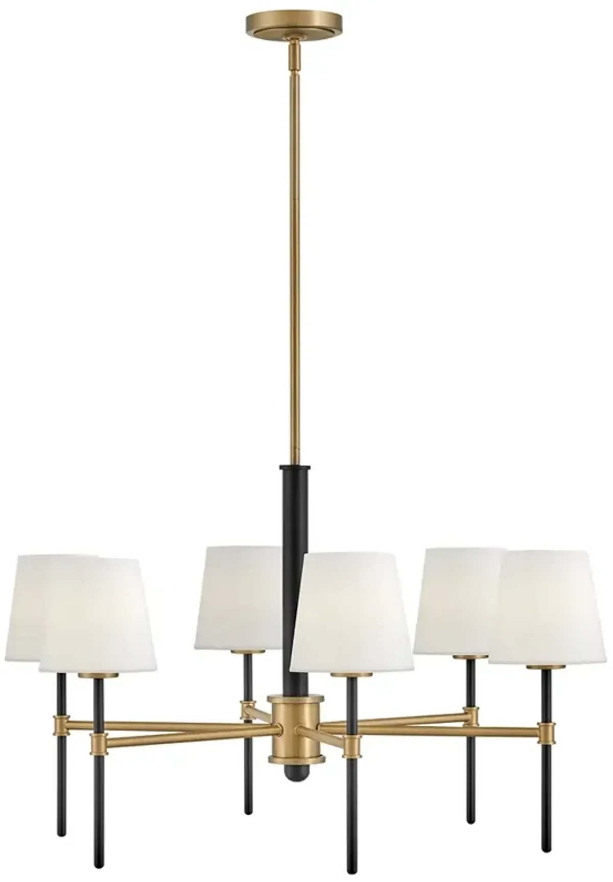 Hinkley Saunders 30"W Black and Brass 6-Light Chandelier