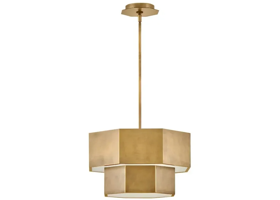 Hinkley Foyer Facet Medium Convertible Flush Mount Heritage Brass