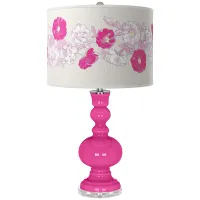 Fuchsia Rose Bouquet Apothecary Table Lamp