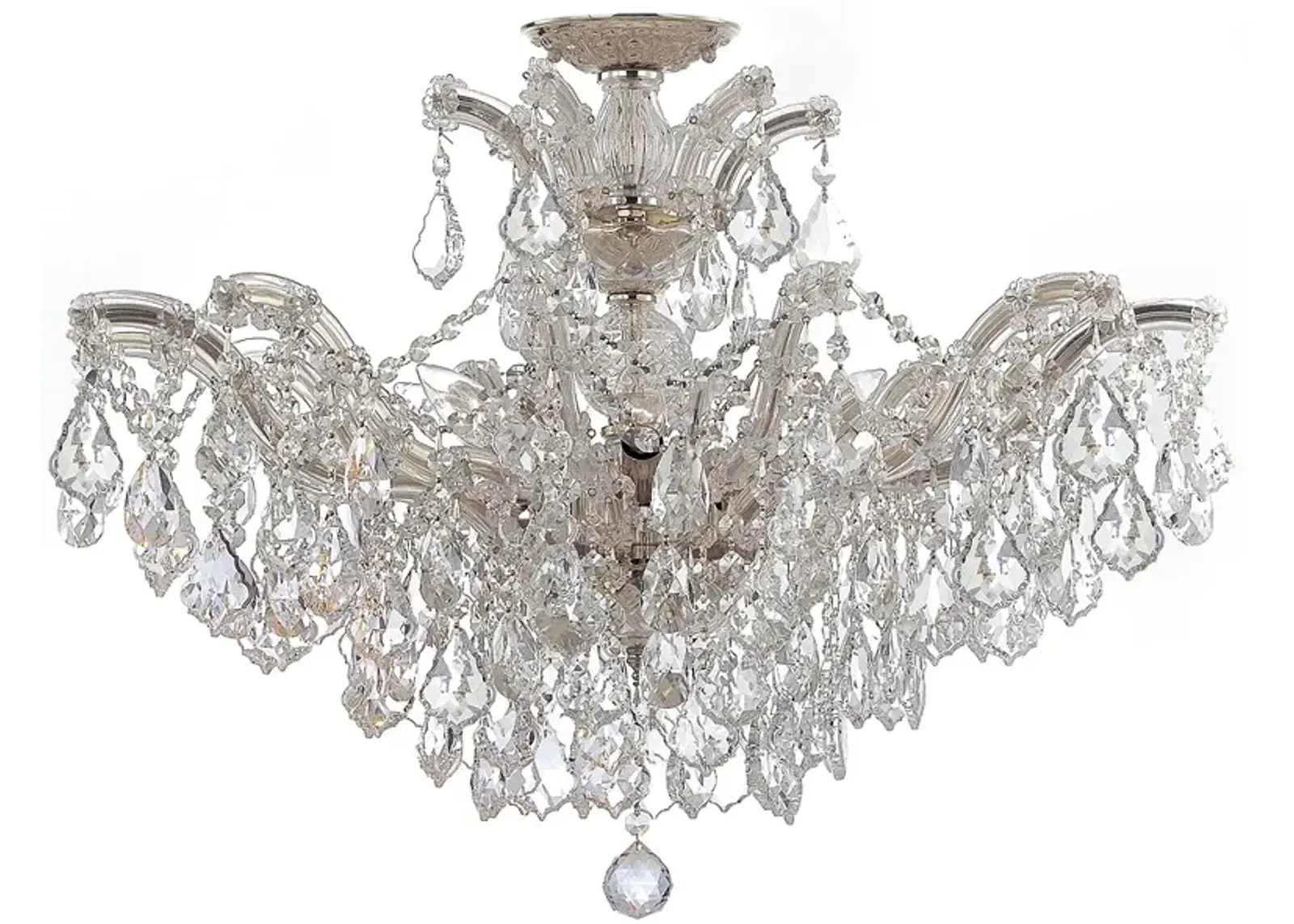 Maria Theresa 6 Light Clear Crystal Chrome Semi-Flush