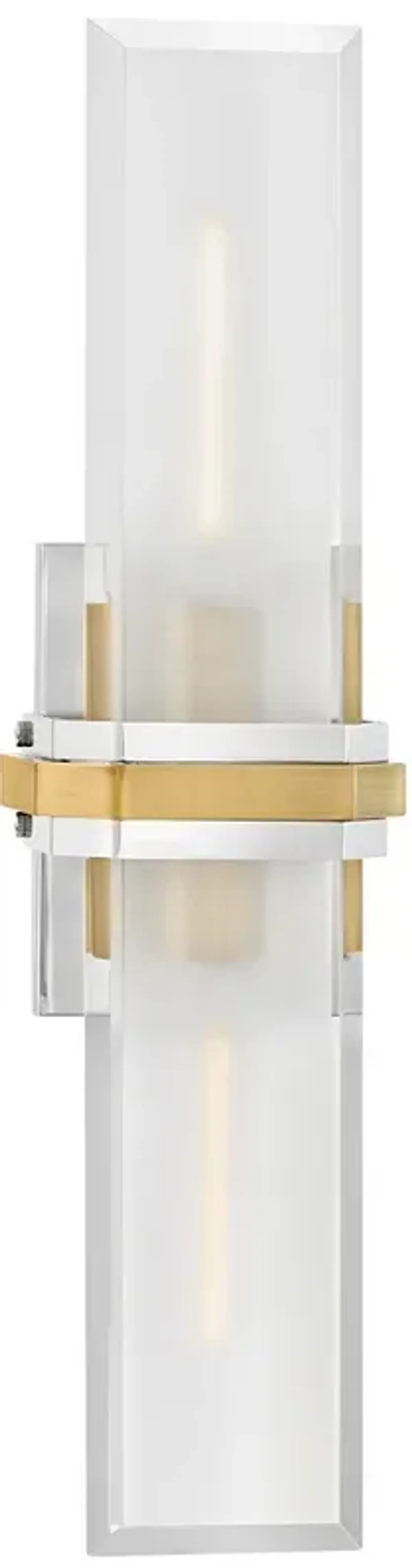 Kipton 22"H Polished Nickel with Brass 2-Light Wall Sconce