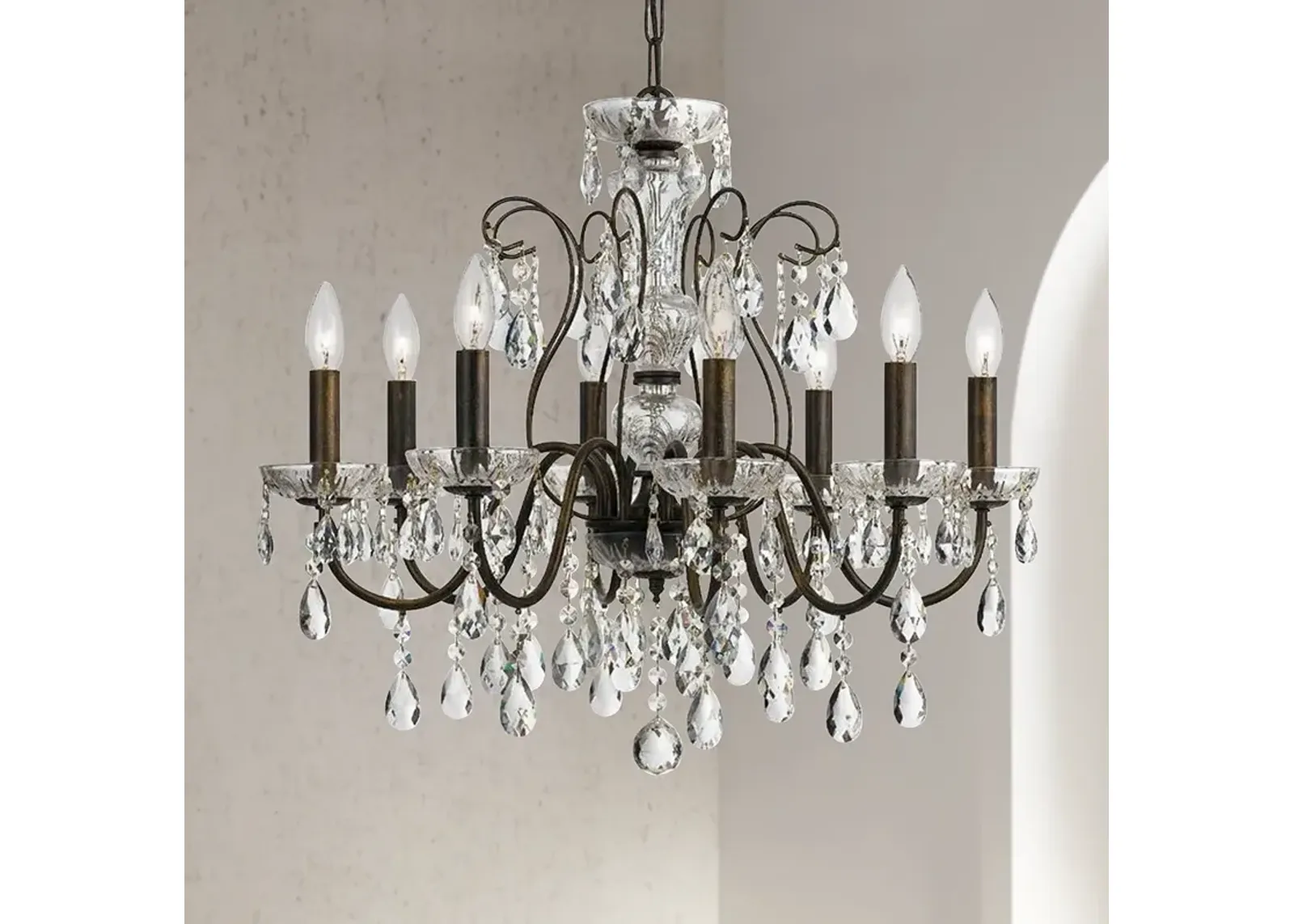 Crystorama Butler 25 1/2" W English Bronze 8-Light Crystal Chandelier