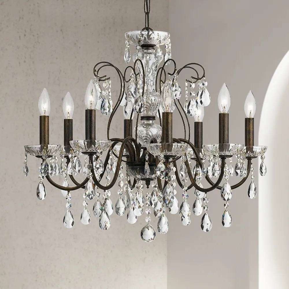 Crystorama Butler 25 1/2" W English Bronze 8-Light Crystal Chandelier