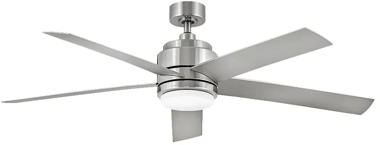 54" Hinkley Tier Brushed Nickel LED Outdoor Ceiling Fan with Remote