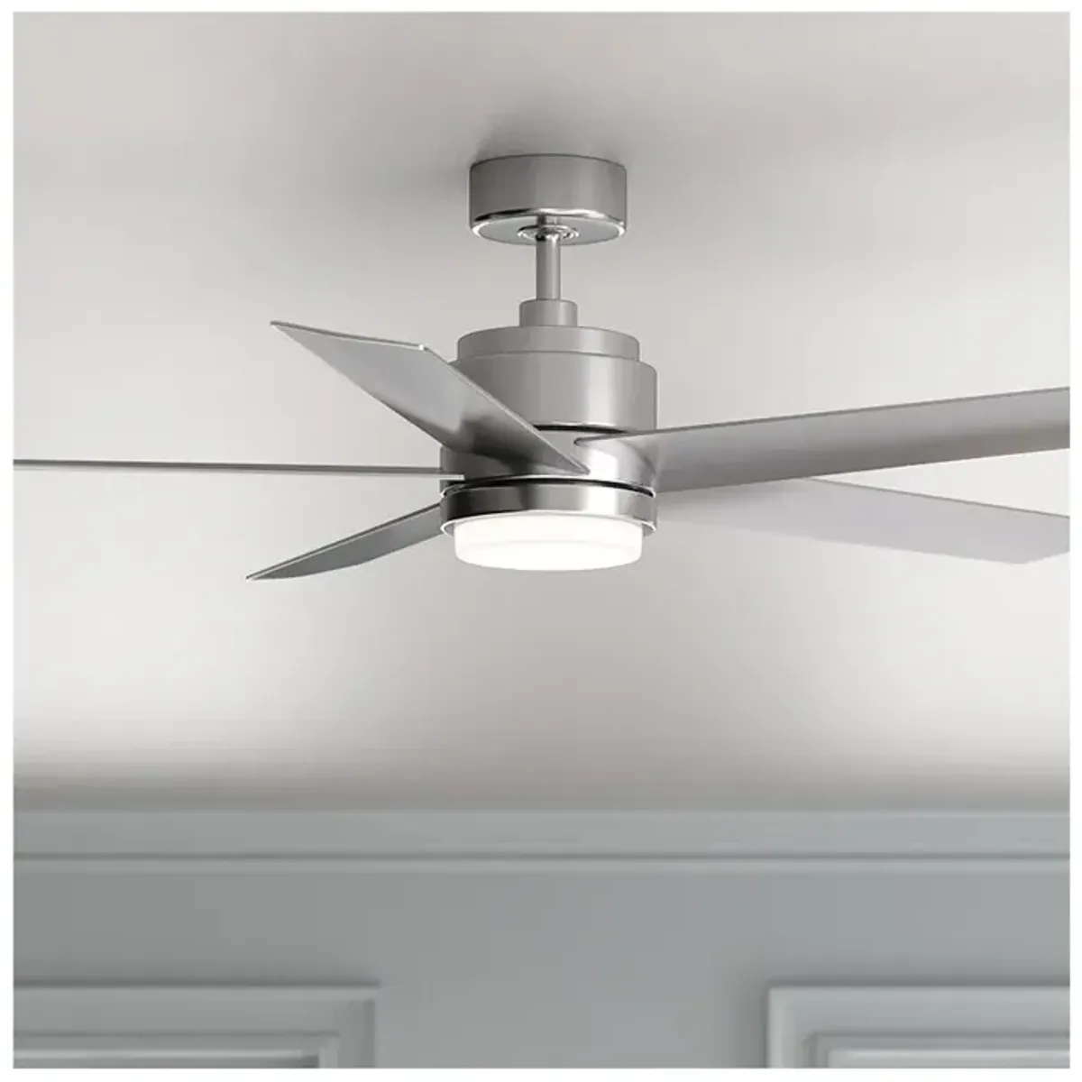 54" Hinkley Tier Brushed Nickel LED Outdoor Ceiling Fan with Remote