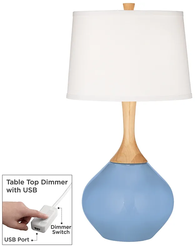 Placid Blue Wexler Table Lamp with Dimmer