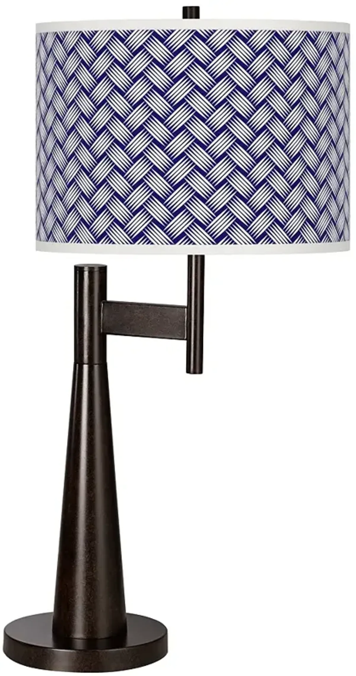 Giclee Glow Novo 30 3/4" Color Weave Blue Shade Bronze Table Lamp