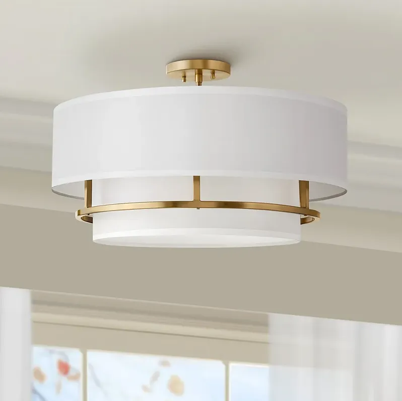 Hinkley Graham 23" Wide Lacquered Brass 4 Light Ceiling Light