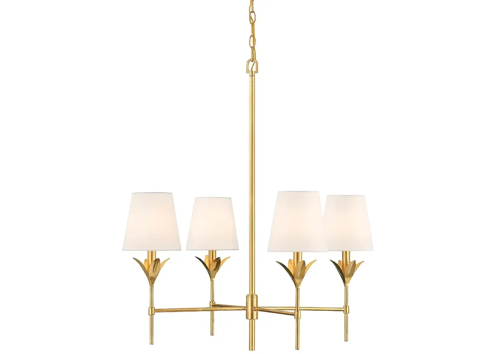 Crystorama Broche 28" Wide 4-Light Antique Gold Chandelier