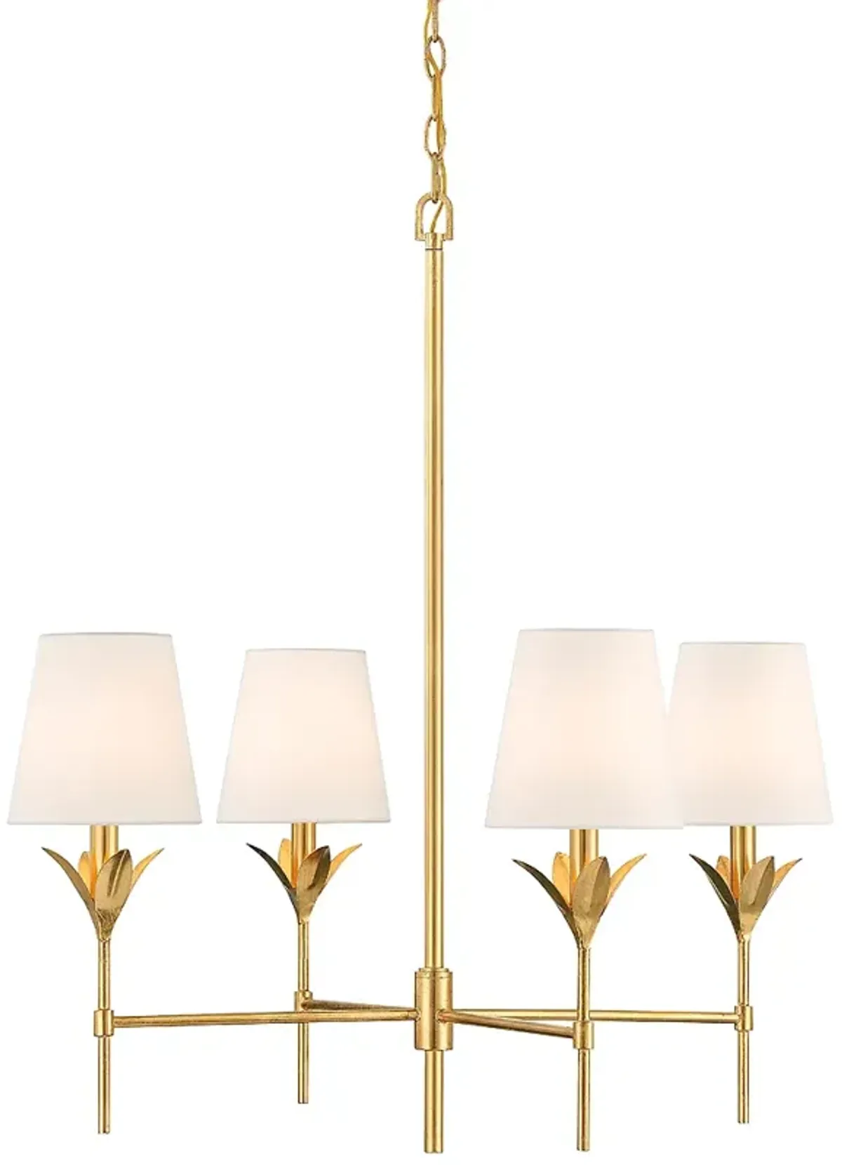 Crystorama Broche 28" Wide Antique Gold 4-Light Chandelier