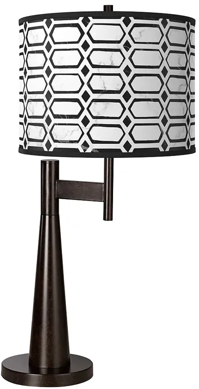 Giclee Glow Novo 30 3/4" Rhombi Shade Bronze Table Lamp