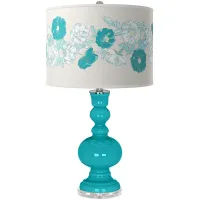 Surfer Blue Rose Bouquet Apothecary Table Lamp