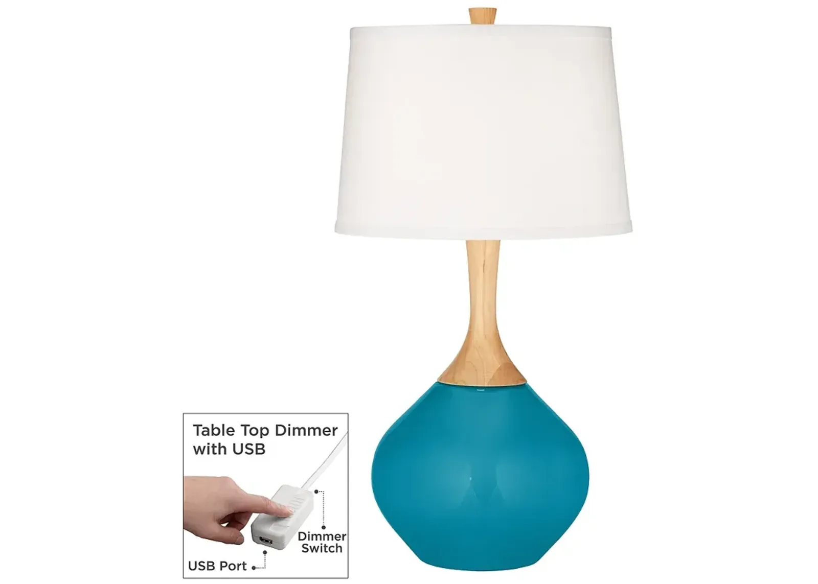 Caribbean Sea Wexler Table Lamp with Dimmer