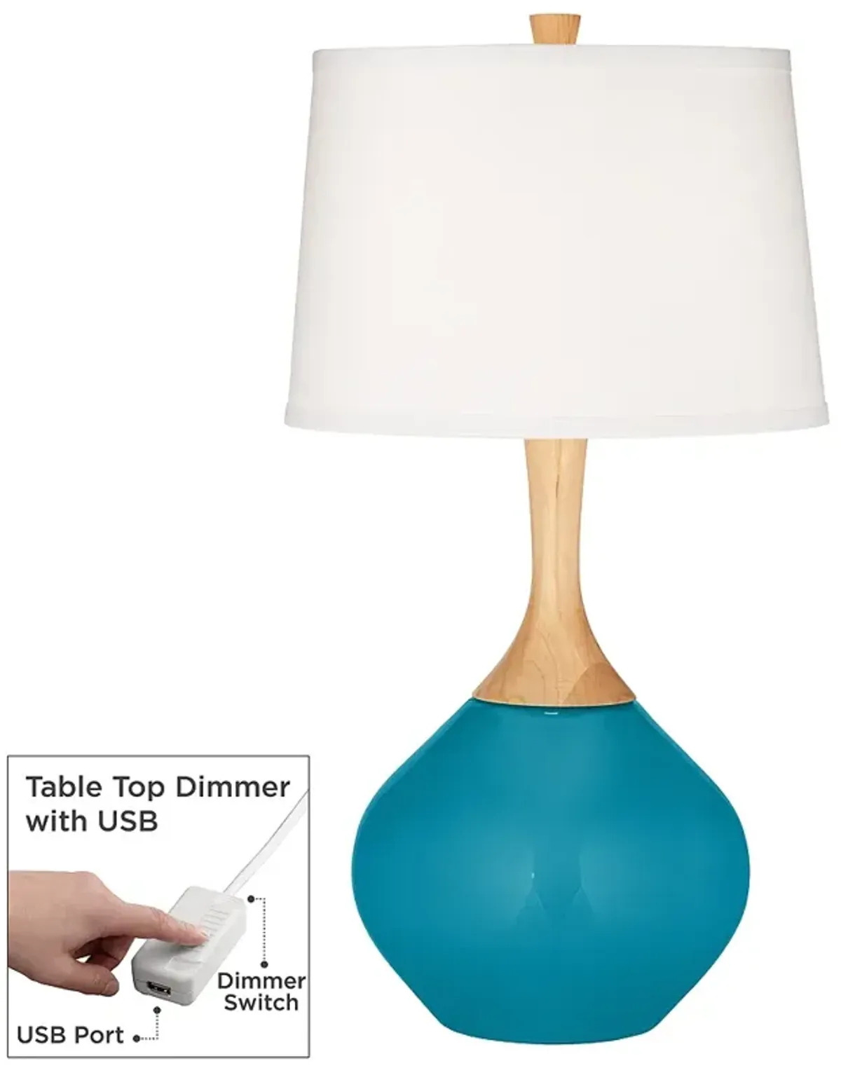 Caribbean Sea Wexler Table Lamp with Dimmer