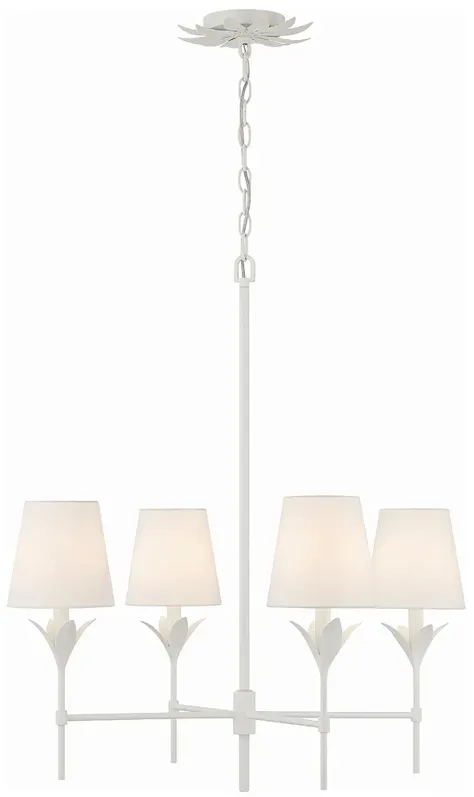 Broche 4 Light Matte White Chandelier