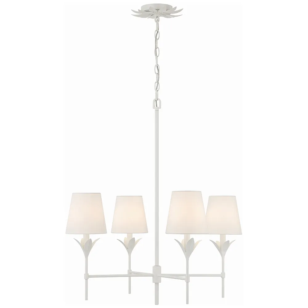 Broche 4 Light Matte White Chandelier