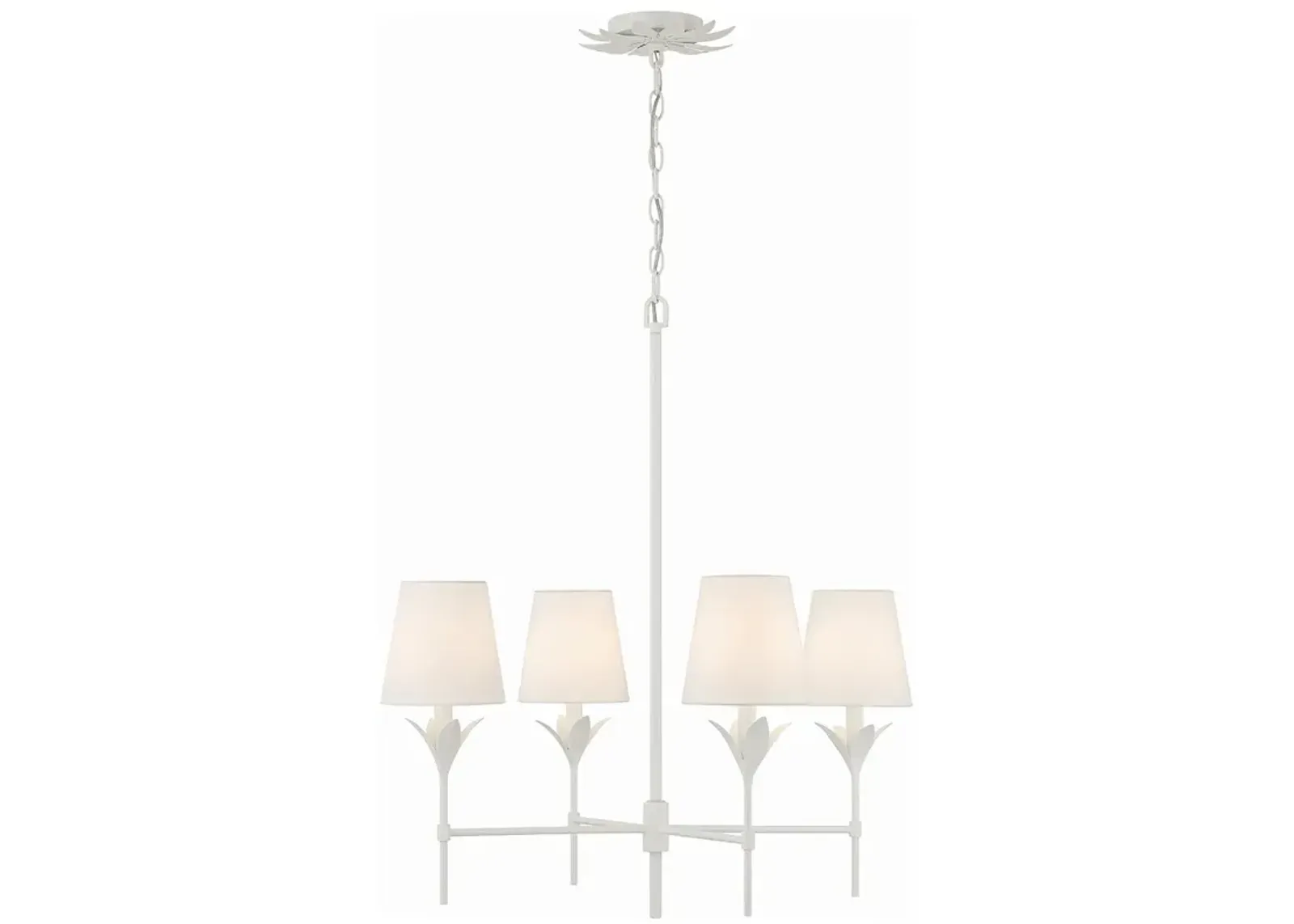 Broche 4 Light Matte White Chandelier