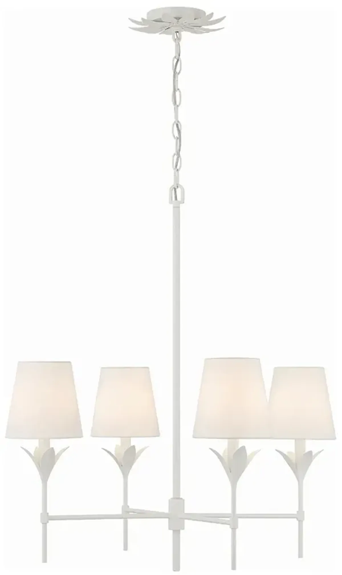 Broche 4 Light Matte White Chandelier