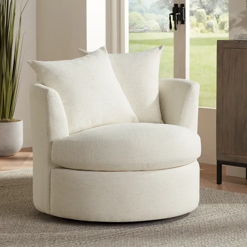 Daniel 26 1/2" High Nomad Snow Fabric Swivel Chair