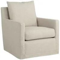 Beverly Wiley Flax Fabric Swivel Accent Chair