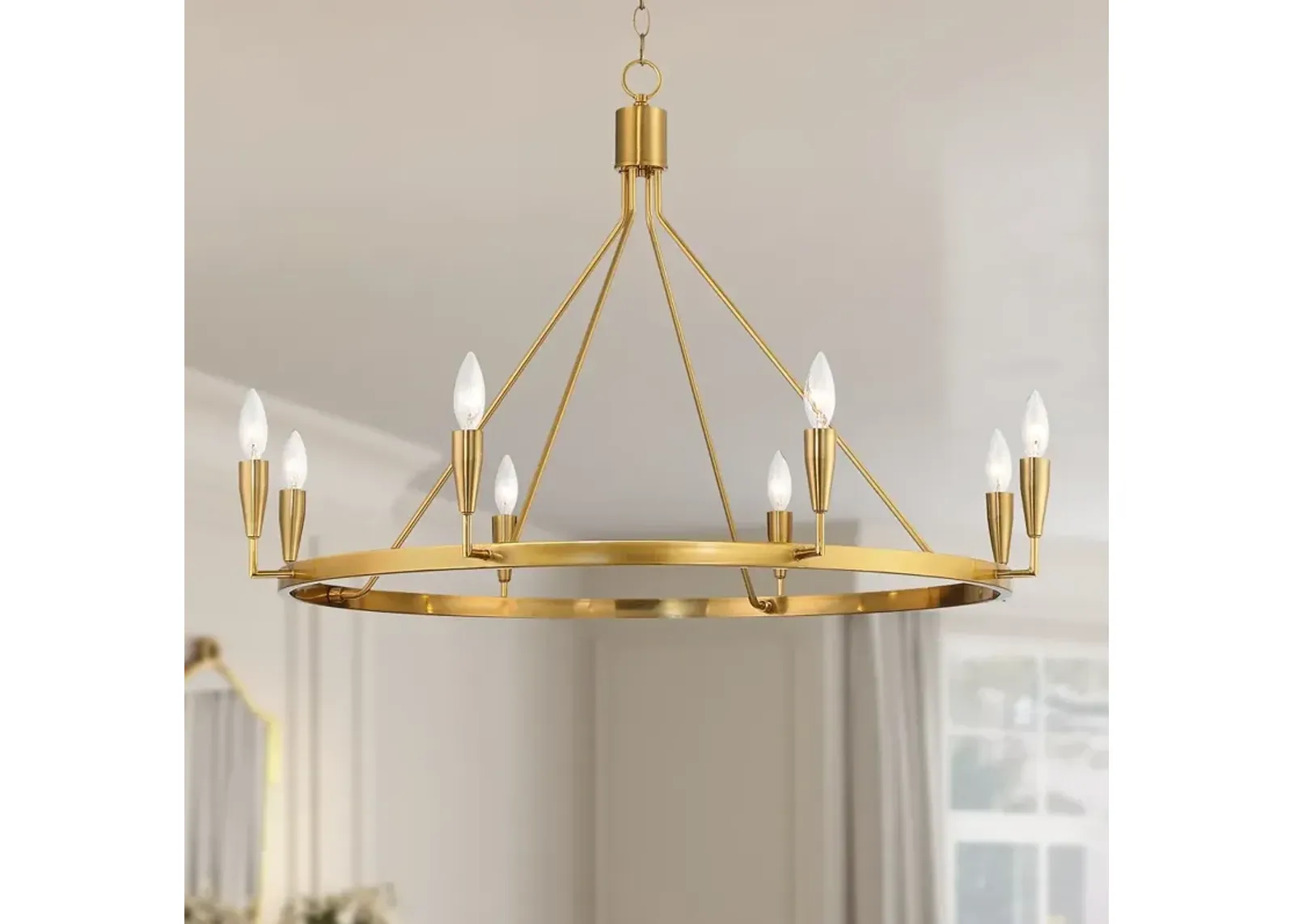 Possini Euro Covey 36" Wide Gold 8-Light Ring Chandelier