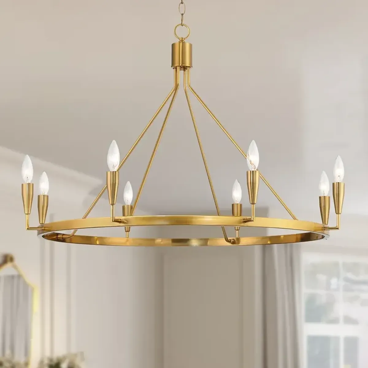 Possini Euro Covey 36" Wide Gold 8-Light Ring Chandelier