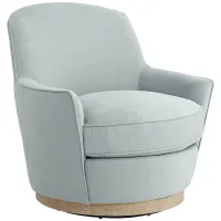 Kathleen Peyton Light Blue Swivel Accent Chair