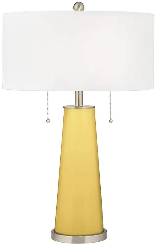 Color Plus Peggy 29 3/4" Daffodil Yellow Glass Table Lamp