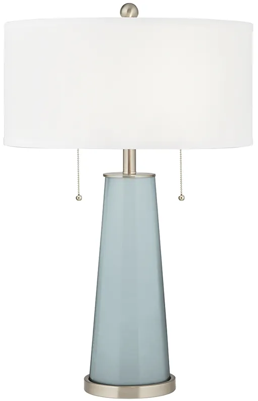 Color Plus Peggy 29 3/4" Modern Glass Rain Blue Gray Table Lamp